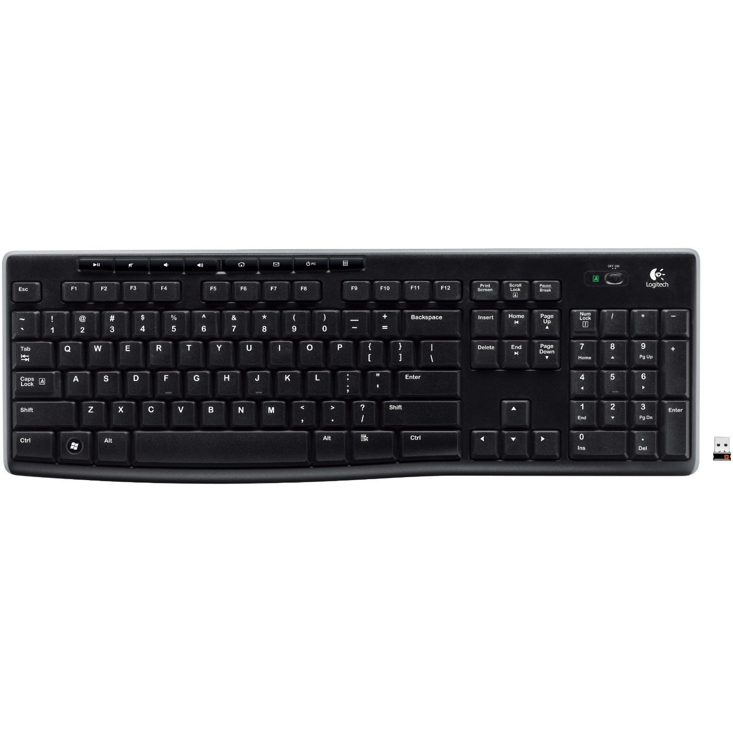 Logitech Wireless Keyboard K270 billentyűzet Vezeték nélküli RF QWERTZ Svájc Fekete (920-003743)-0