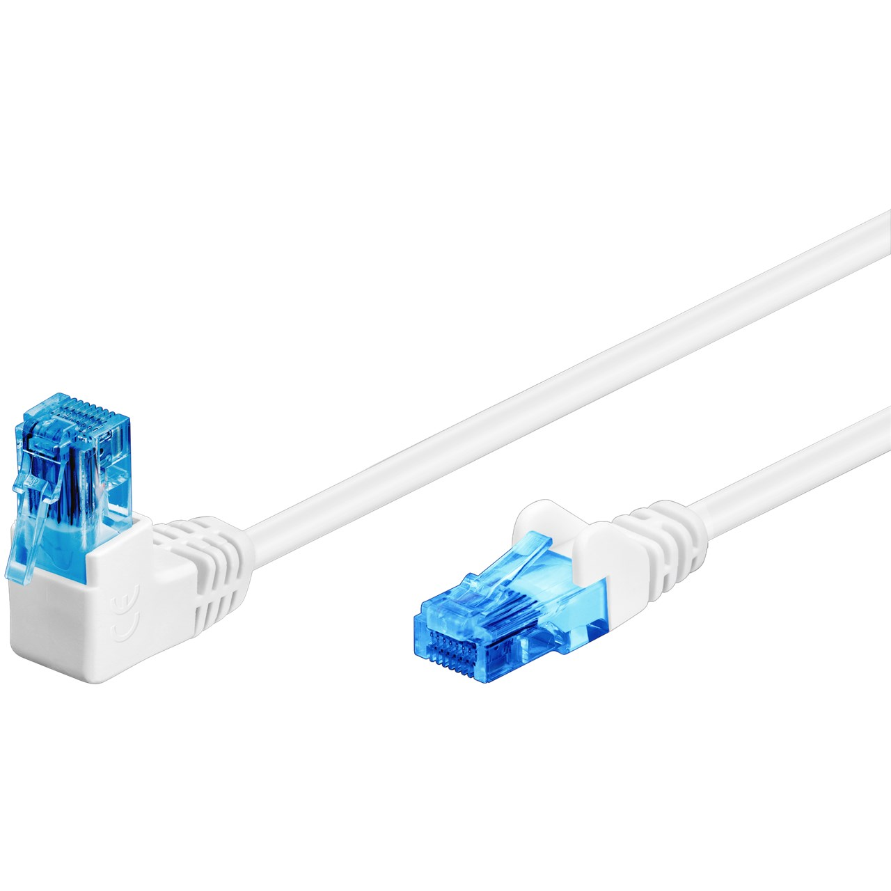 Goobay U/UTP CAT6a 90° Derékszögű patch kábel 0.25m - Fehér (51534)-0