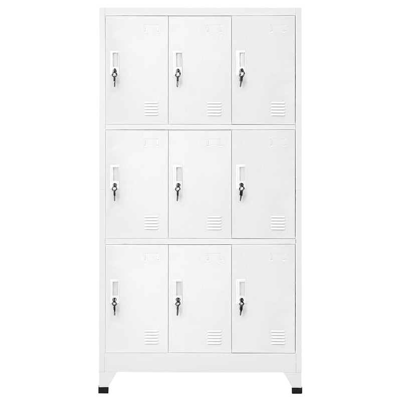 Dulap vestiar cu 9 compartimente, oțel, 90 x 45 x 180 cm, gri