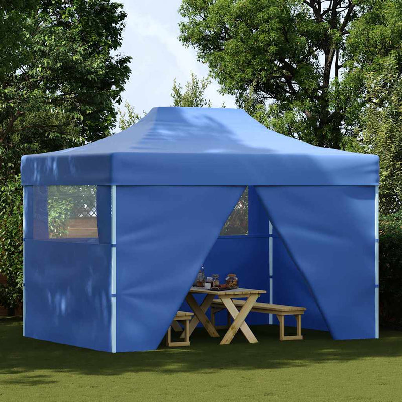 42512 Foldable Tent Pop-Up with 4 Side Walls 3x4,5 m Blue