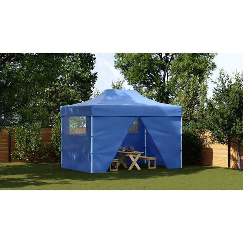 42512 Foldable Tent Pop-Up with 4 Side Walls 3x4,5 m Blue