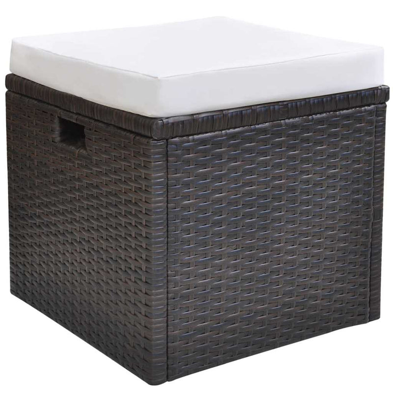 Set mobilier de exterior cu perne, 6 piese, maro, poliratan