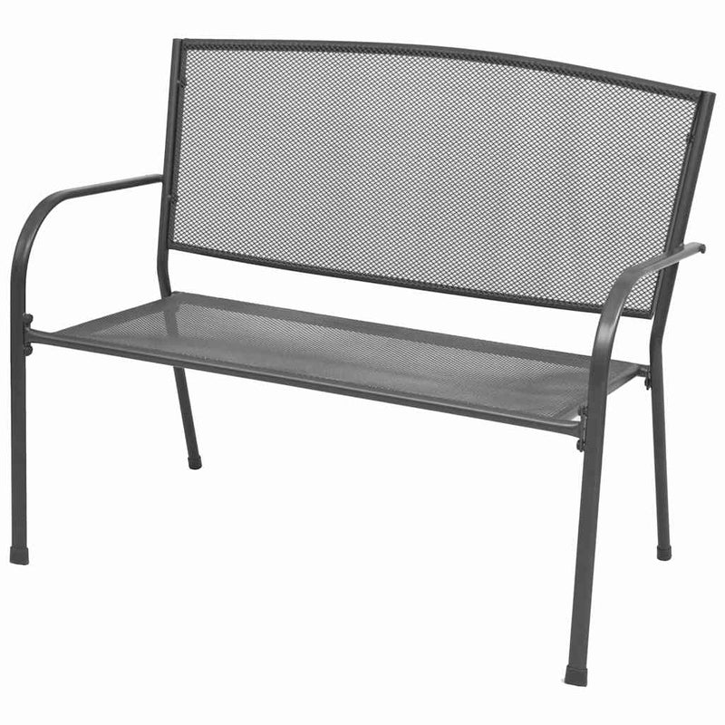 Bancă de grădină, antracit, 108 cm, oțel și plasă