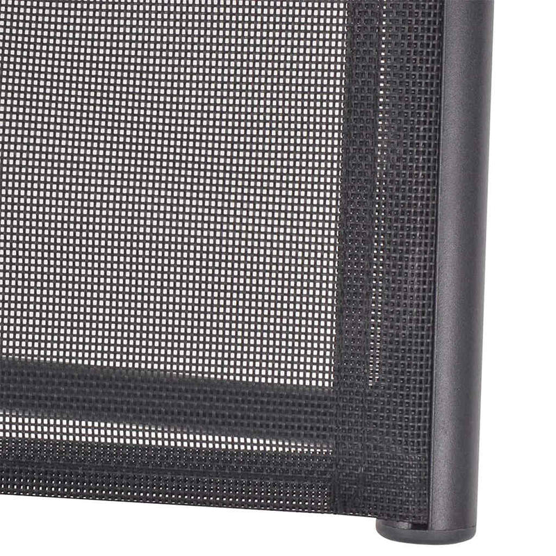 Scaun de terasă rabatabil, negru, aluminiu și textilenă