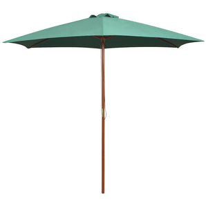Umbrelă de soare cu stâlp de lemn 270 x 270 cm, verde