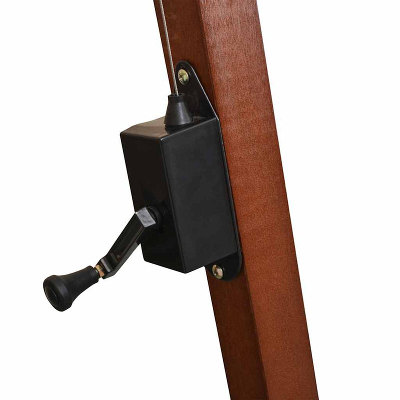 Umbrelă de soare suspendată cu stâlp de lemn, 350 cm, alb