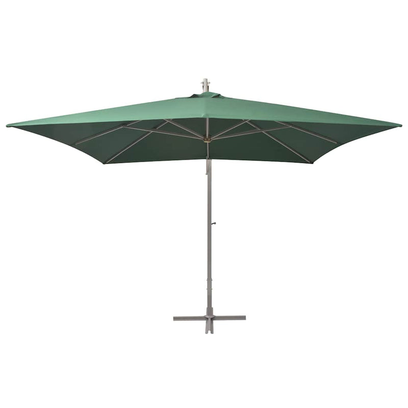 Umbrelă suspendată, stâlp de aluminiu, 300x300 cm, verde