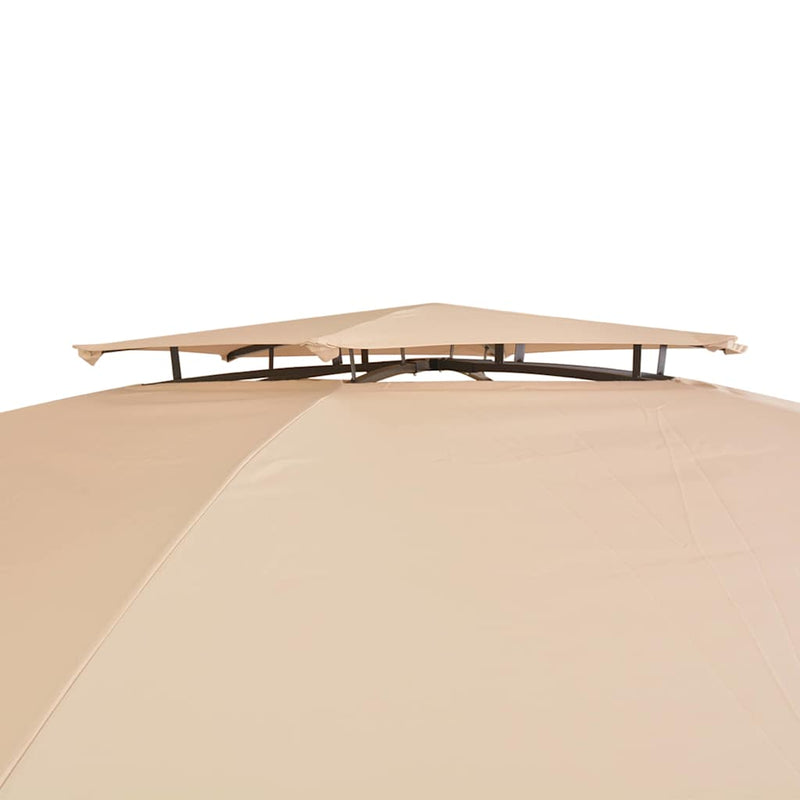 Marchiză pavilion de grădină, perdele, hexagonal, 360x265 cm