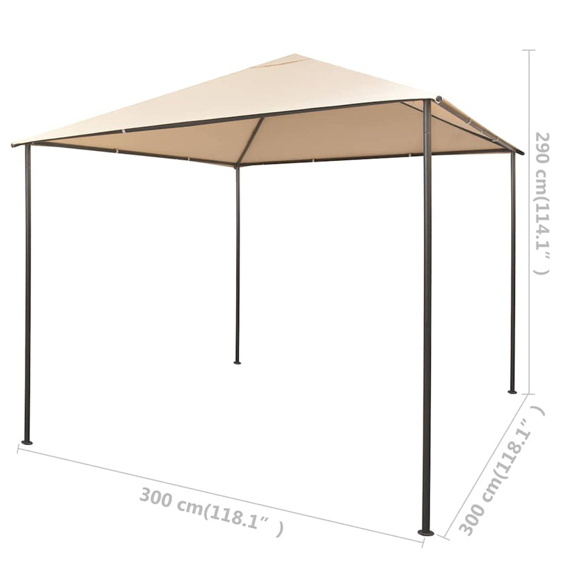 Foișor pavilion cort, baldachin, 3x3 m oțel, bej