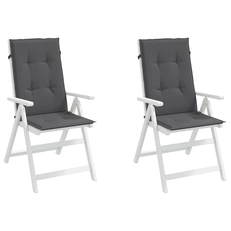 Perne scaun cu spătar înalt, 2 buc. antracit 120x50x2 cm textil