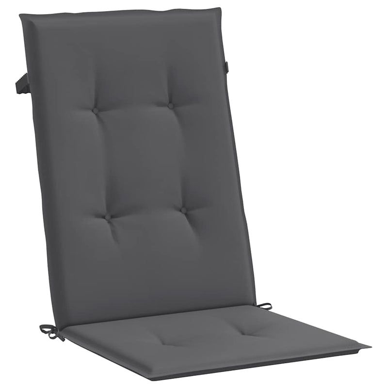Perne scaun cu spătar înalt, 2 buc. antracit 120x50x2 cm textil