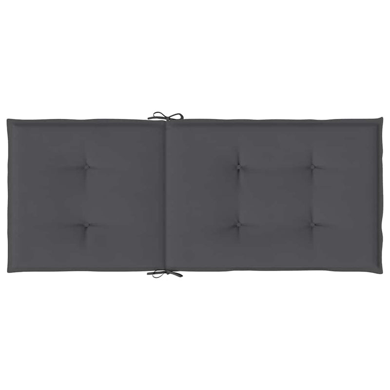 Perne scaun cu spătar înalt, 2 buc. antracit 120x50x2 cm textil