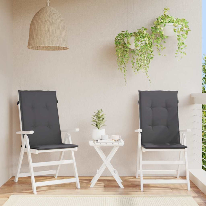 Perne scaun cu spătar înalt, 2 buc. antracit 120x50x2 cm textil