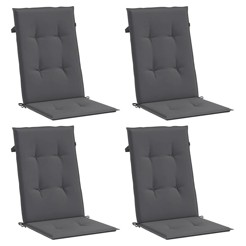 Perne scaun cu spătar înalt, 4 buc. antracit 120x50x3 cm textil