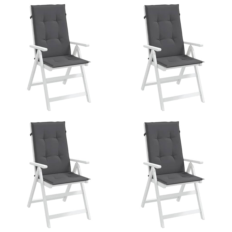 Perne scaun cu spătar înalt, 4 buc. antracit 120x50x3 cm textil