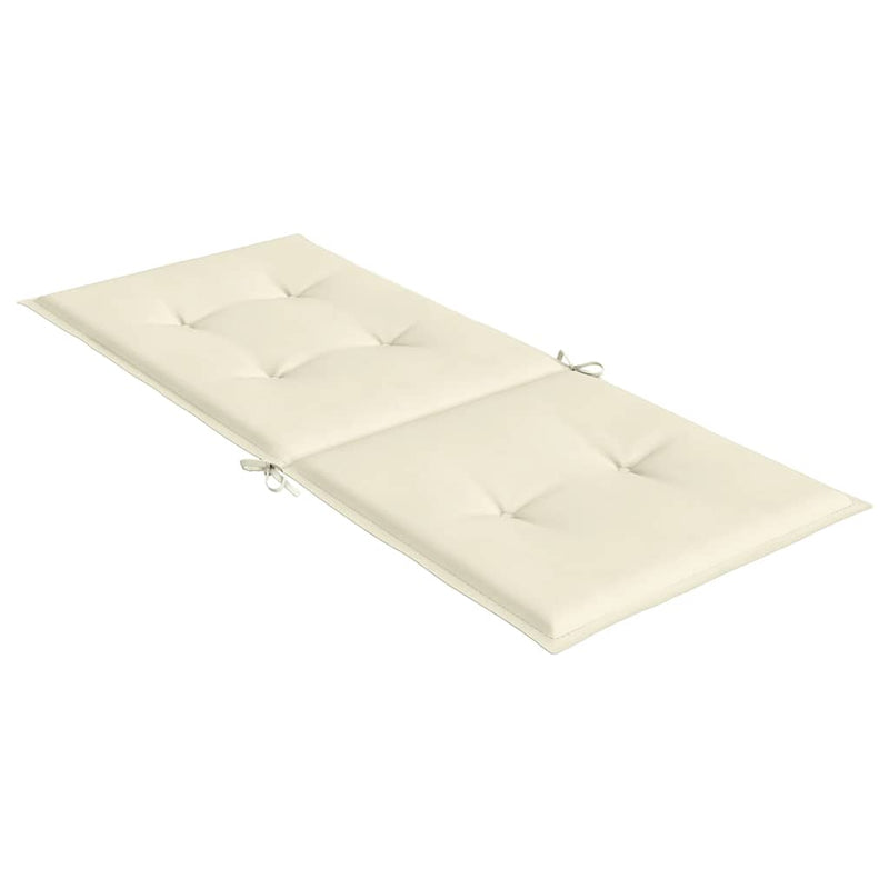 Perne scaun cu spătar înalt, 2 buc., crem, 120x50x3 cm, textil