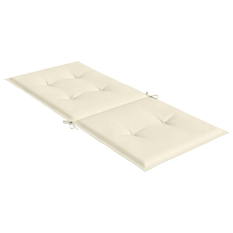Perne scaun cu spătar înalt, 4 buc., crem, 120x50x2 cm, textil
