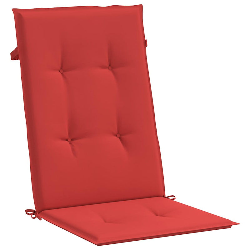 Perne scaun cu spătar înalt, 2 buc., roșu, 120x50x3 cm, textil