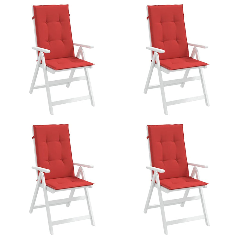 Perne scaun cu spătar înalt, 4 buc., roșu, 120x50x3 cm, textil