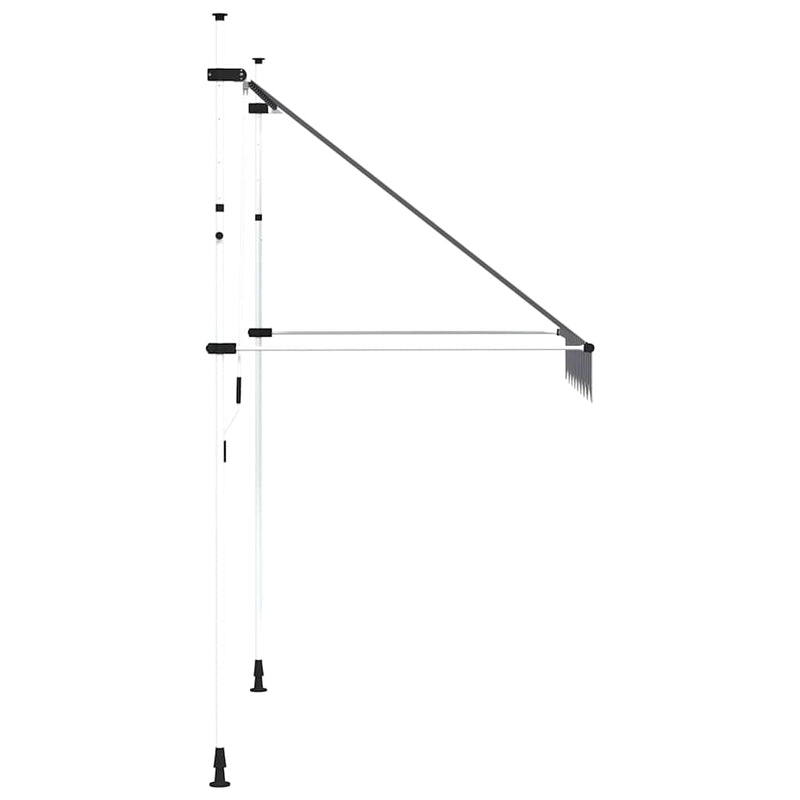 Copertină retractabilă manual, dungi albastru și alb, 200 cm