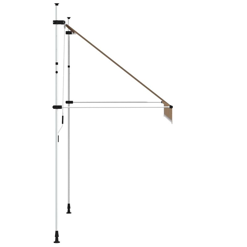 Copertină retractabilă manual, dungi galben și albastru, 200 cm