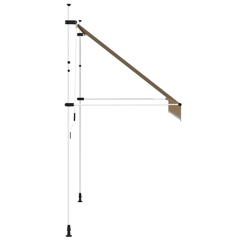 Copertină retractabilă manual, dungi galben și albastru, 250 cm