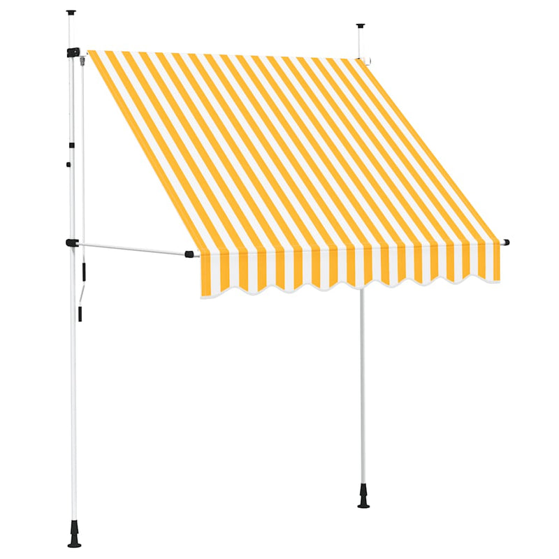 Copertină retractabilă manual, portocaliu și alb, 200cm, dungi