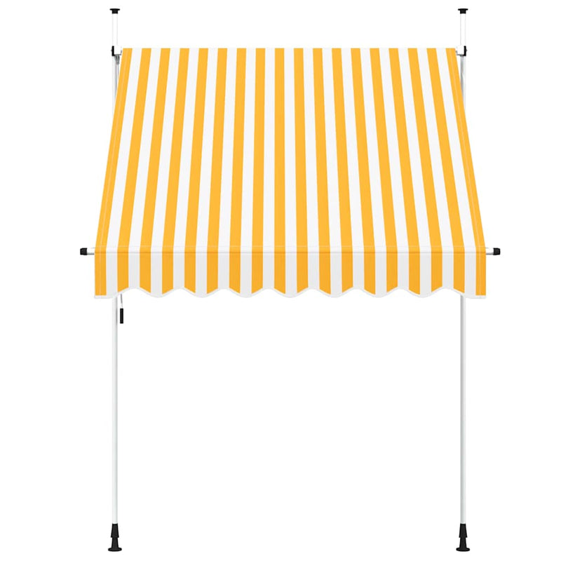 Copertină retractabilă manual, portocaliu și alb, 200cm, dungi