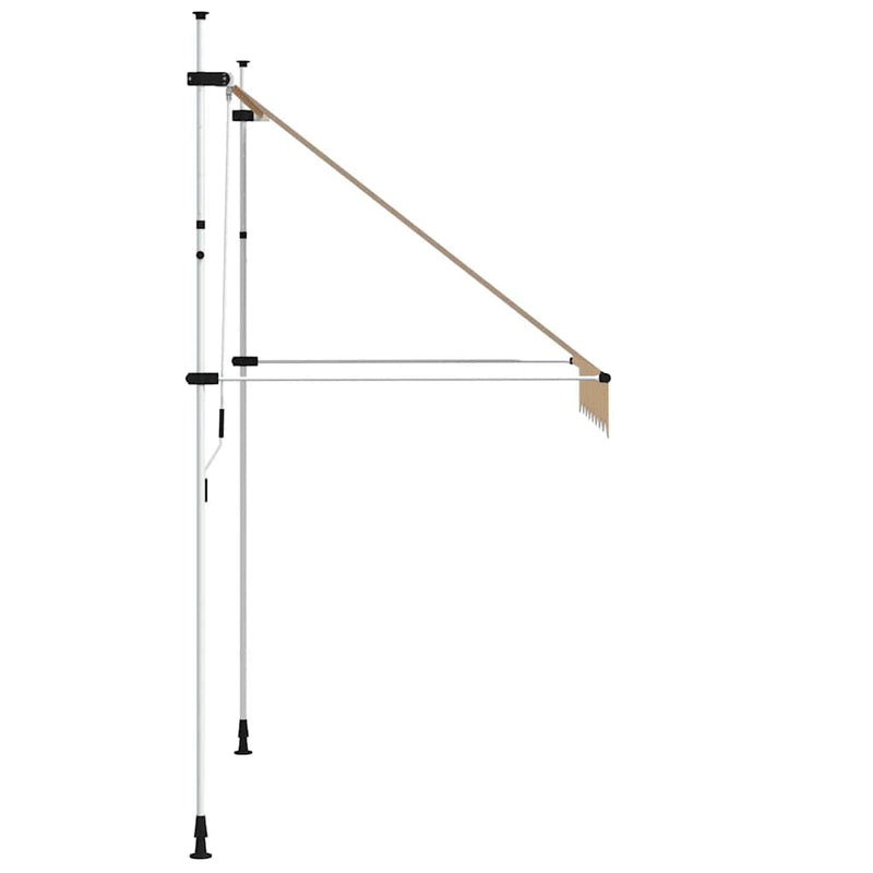 Copertină retractabilă manual, portocaliu și alb, 200cm, dungi