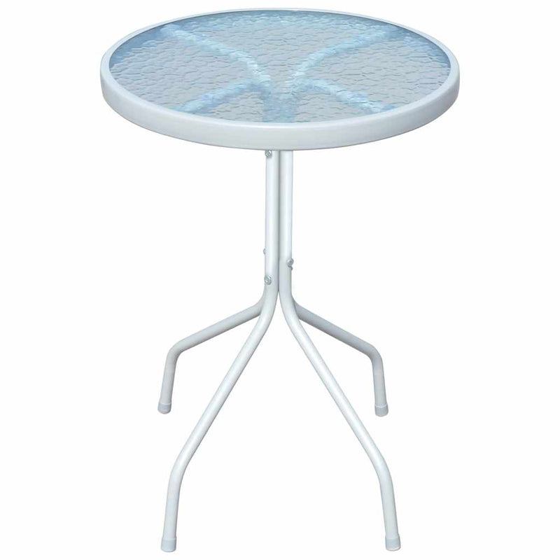 Set mobilier bistro, 3 piese, negru, oțel