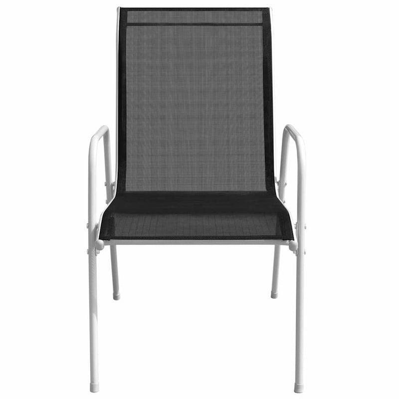 Set mobilier bistro, 3 piese, negru, oțel