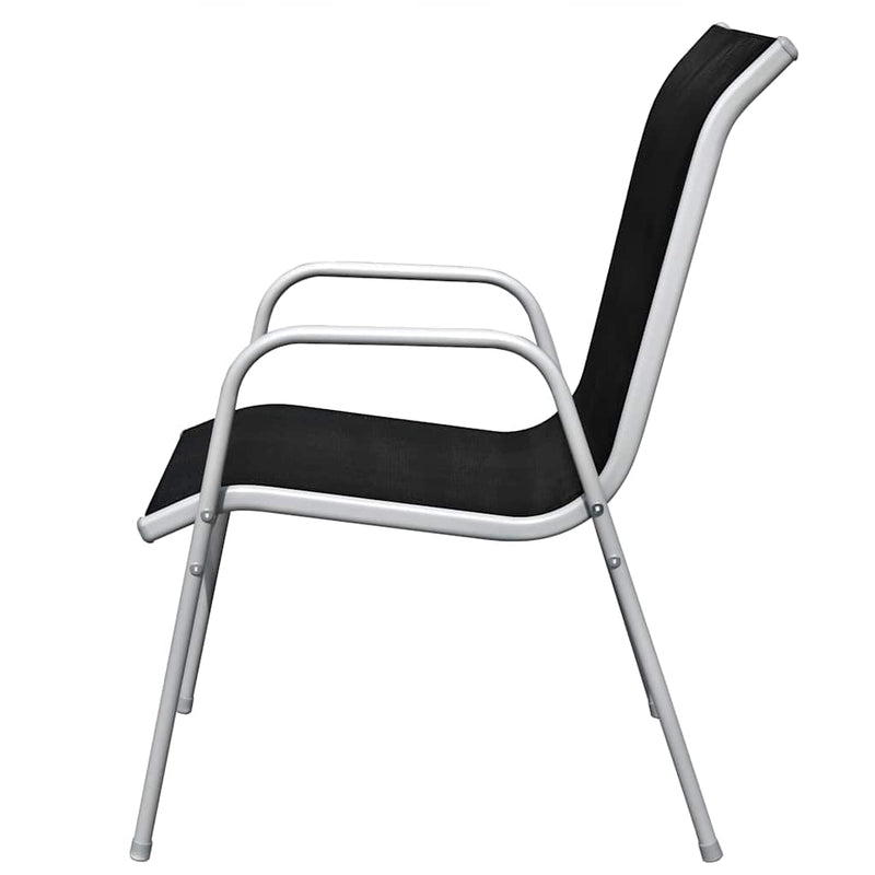 Set mobilier de exterior, 5 piese, negru, oțel