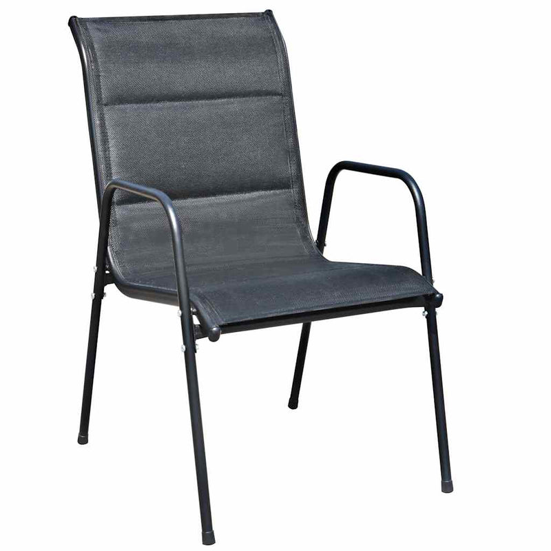 Set mobilier de exterior, 5 piese, negru, oțel