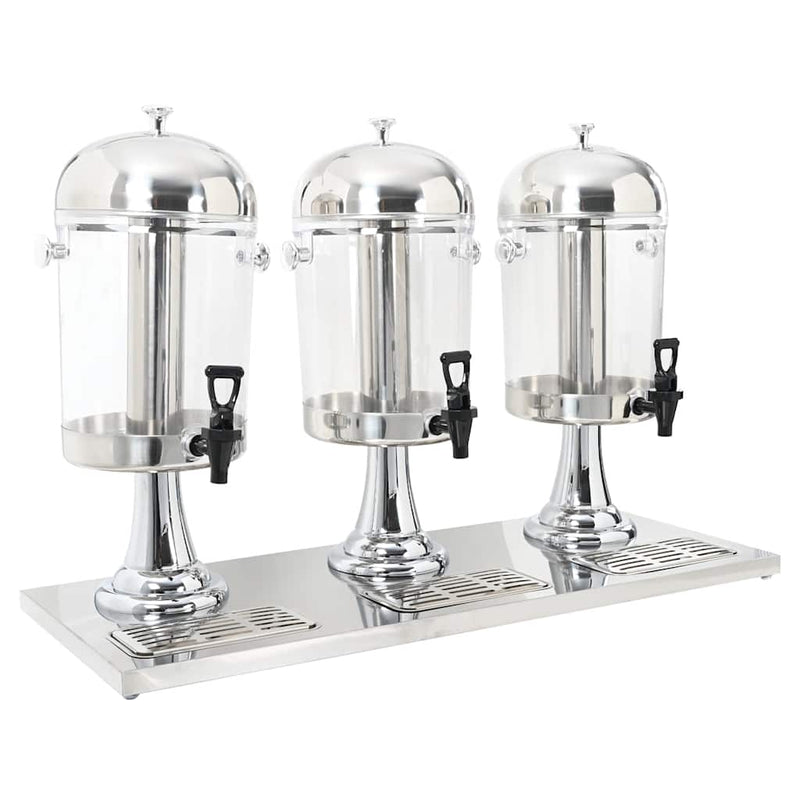 Dozator triplu de suc, oțel inoxidabil, 3 x 8 L