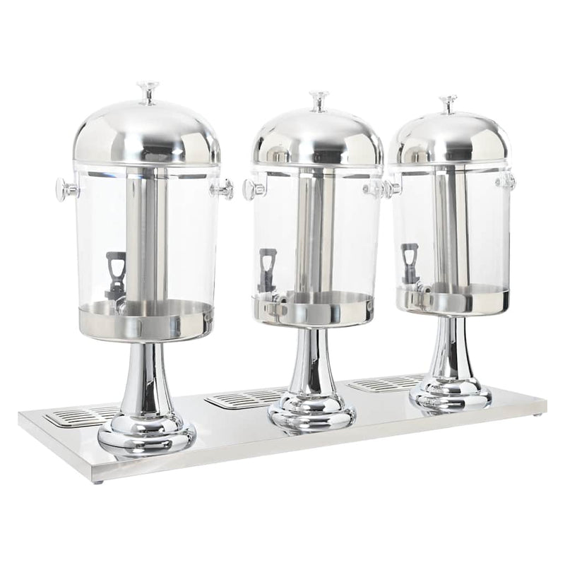 Dozator triplu de suc, oțel inoxidabil, 3 x 8 L