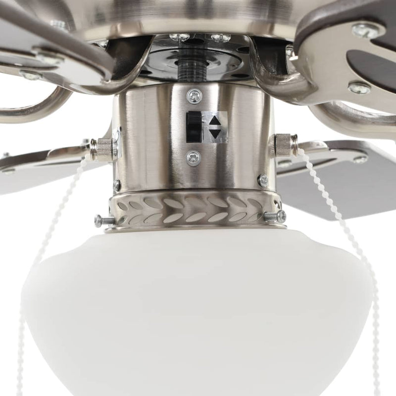 Ventilator tavan decorativ cu iluminare, 82 cm, maro închis