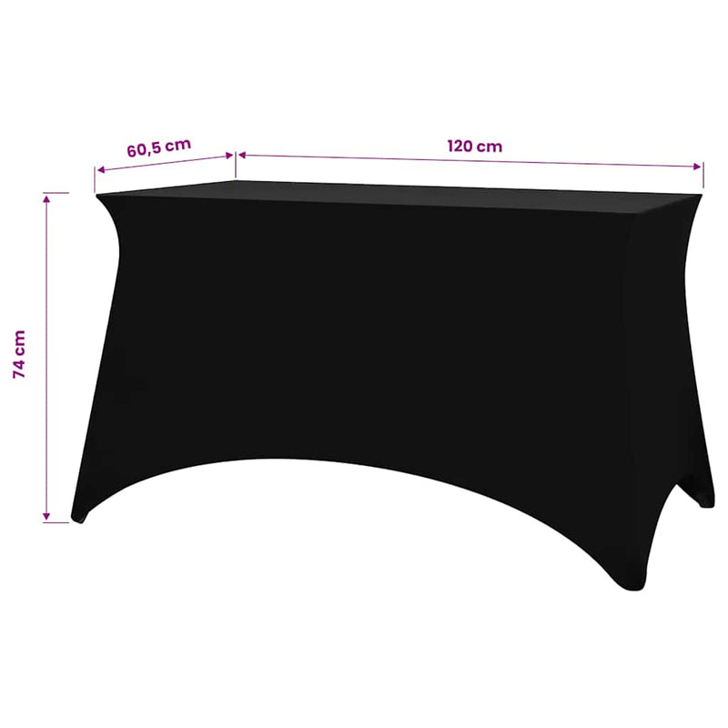 Huse elastice pentru masă, 120 x 60,5 x 74 cm, 2 buc, negru