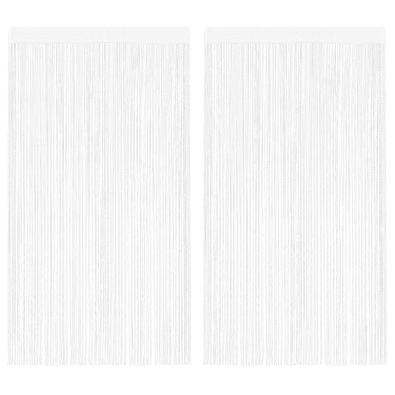 Draperii franjuri, 2 buc., 100 x 250 cm, alb