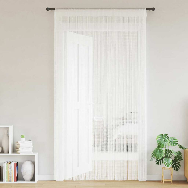 Draperii franjuri, 2 buc., 100 x 250 cm, alb