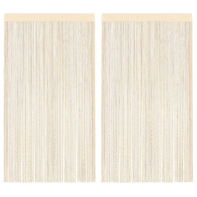 Draperii cu franjuri, 2 buc., 100 x 250 cm, crem
