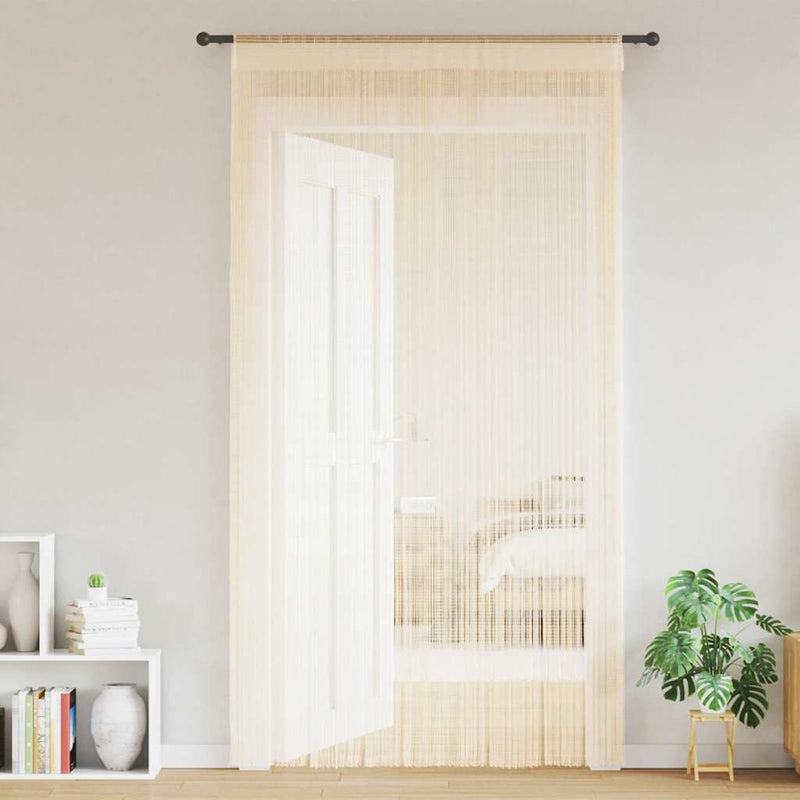 Draperii cu franjuri, 2 buc., 100 x 250 cm, crem