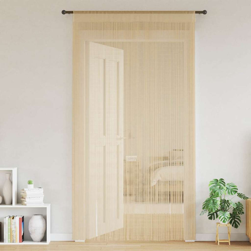 Draperii cu franjuri, 2 buc., 140 x 250 cm, bej
