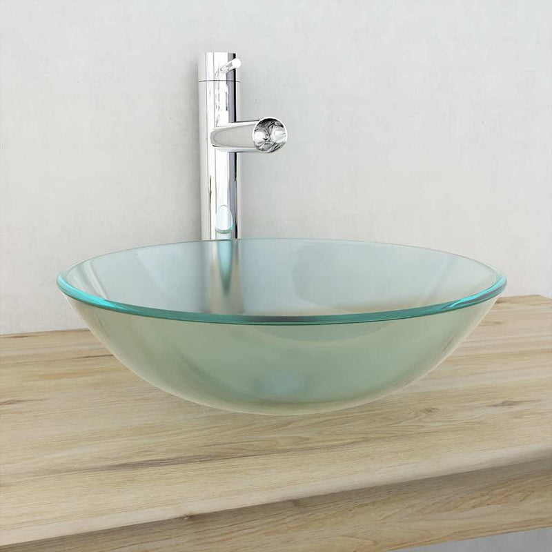 Chiuvetă din sticlă securizată, 42 cm, mătuită