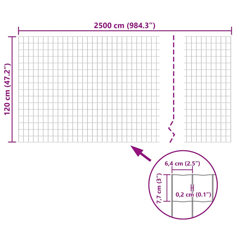Euro gard, gri, 25 x 1,2 m, oțel