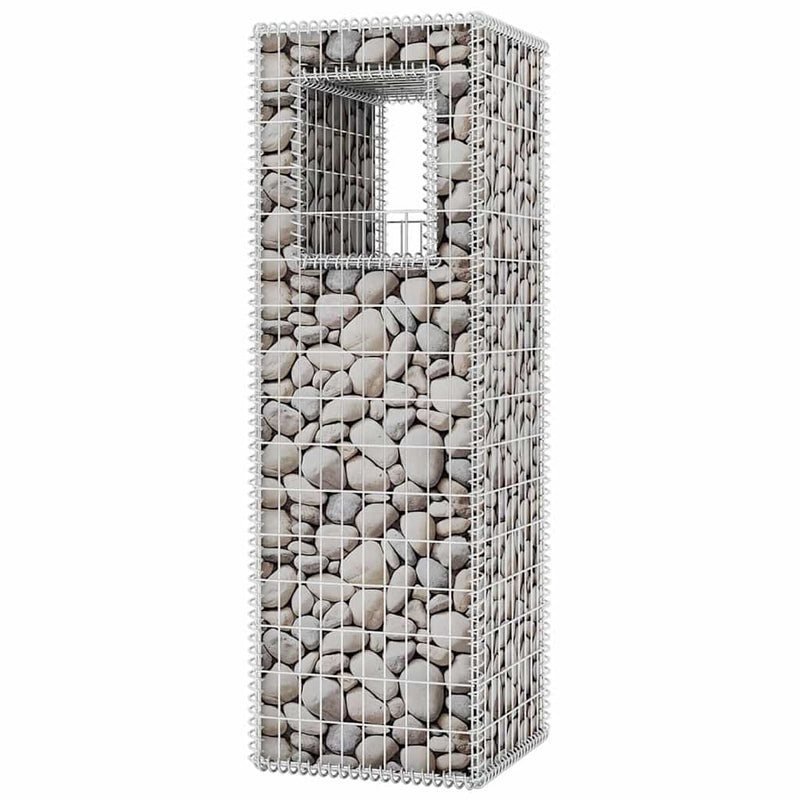 Stâlpi coș gabion/jardinieră, 2 buc., 50 x 50 x 160 cm, oțel