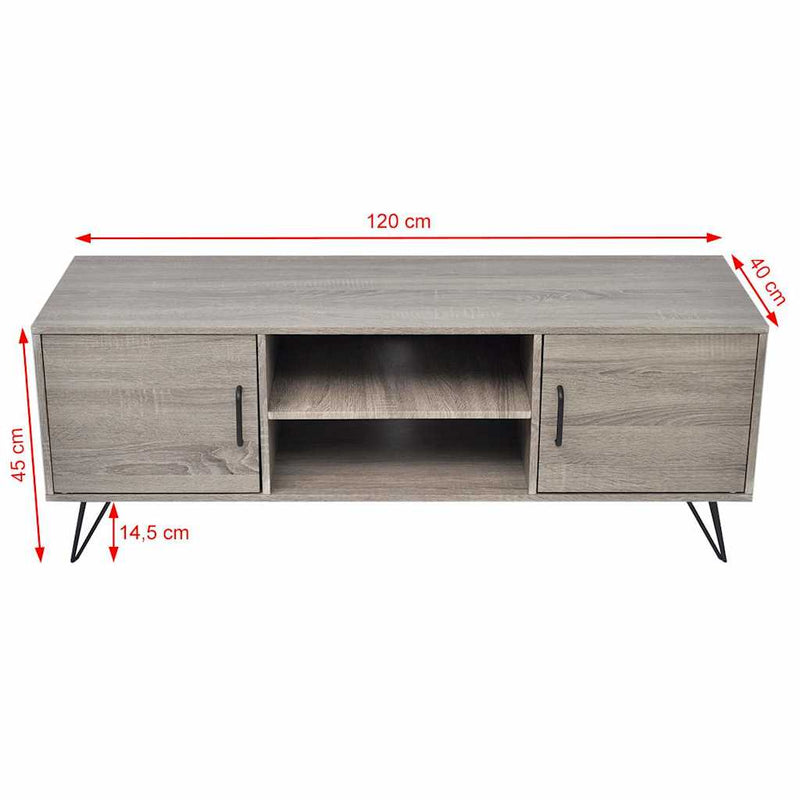 Comodă TV, gri, 120x40x45 cm