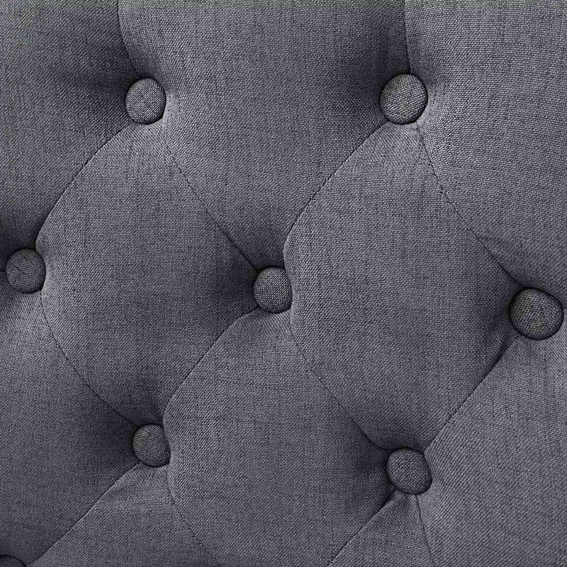 Scaune de bucătărie, 2 buc., gri închis, material textil