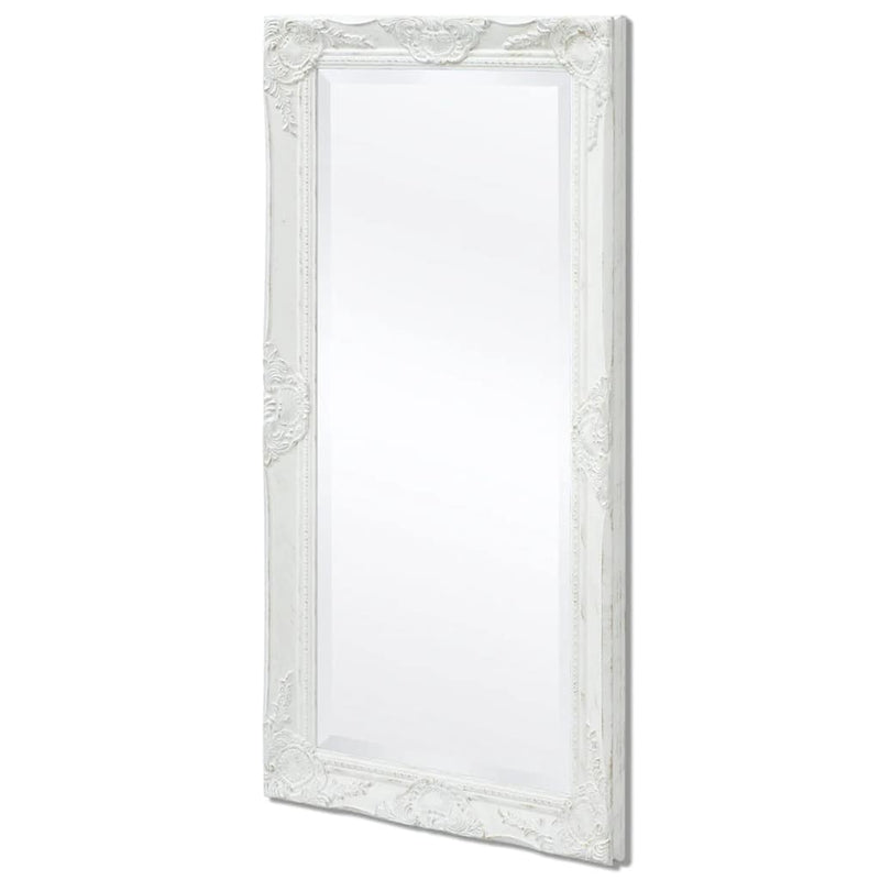 Oglindă verticală în stil baroc, 100 x 50 cm, alb
