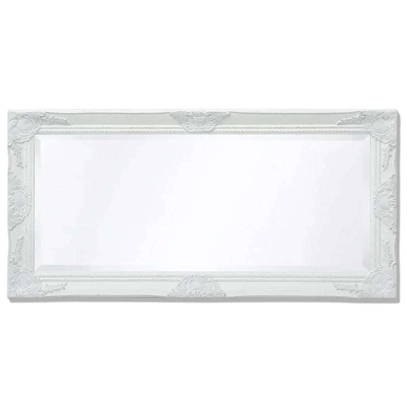 Oglindă verticală în stil baroc, 100 x 50 cm, alb
