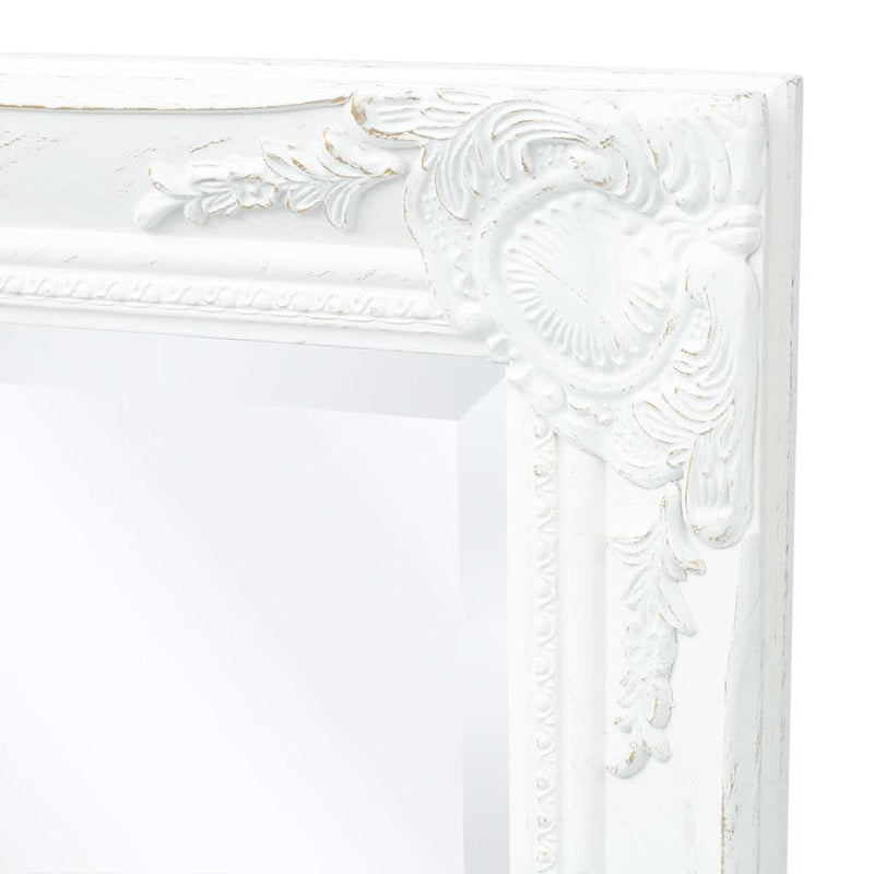 Oglindă verticală în stil baroc, 100 x 50 cm, alb